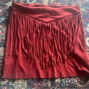 Burnt Orange Faux Suede & Spandex Vintage Forever 21 Mini Skirt